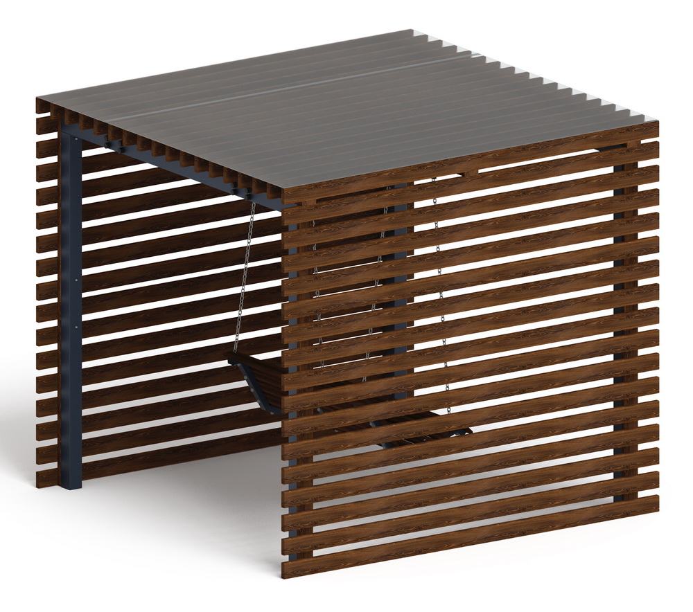 Пергола беседка с качелями МФ 78.01.01 /с поликарбонатом/