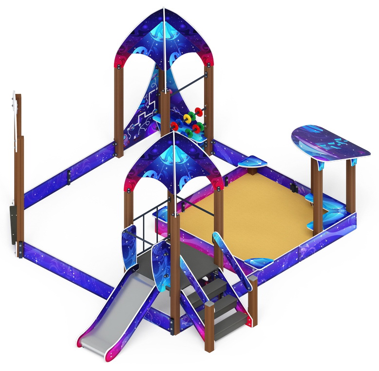 КОСМОПОРТ С ГОРКОЙ (H=750) песочный дворик (Космос) ИО 6.14.01-02