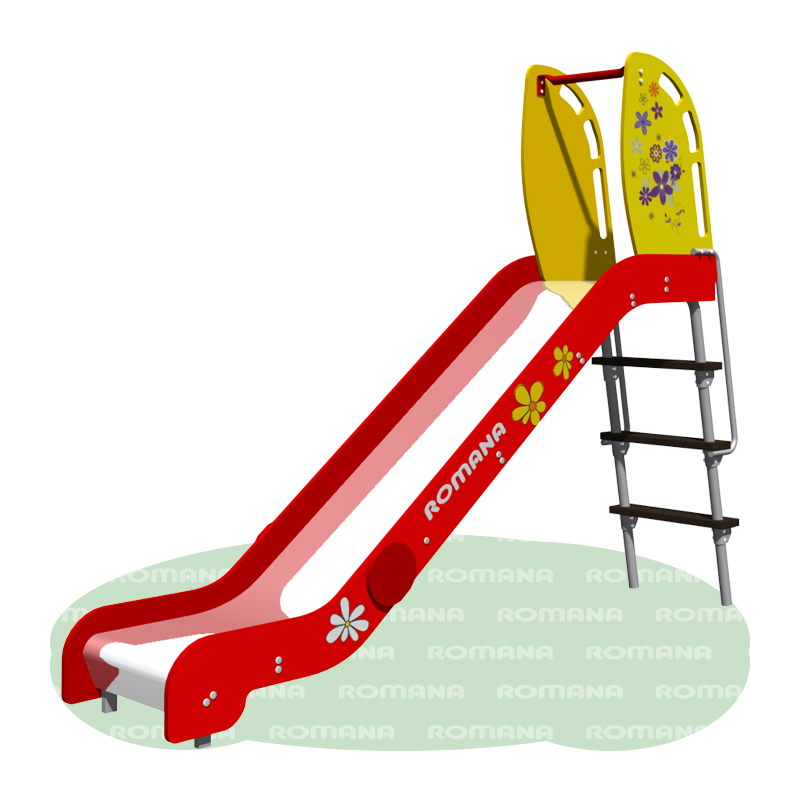 Горка h 1250, скат нержавейка, принт цветы Romana 110.23.00-02