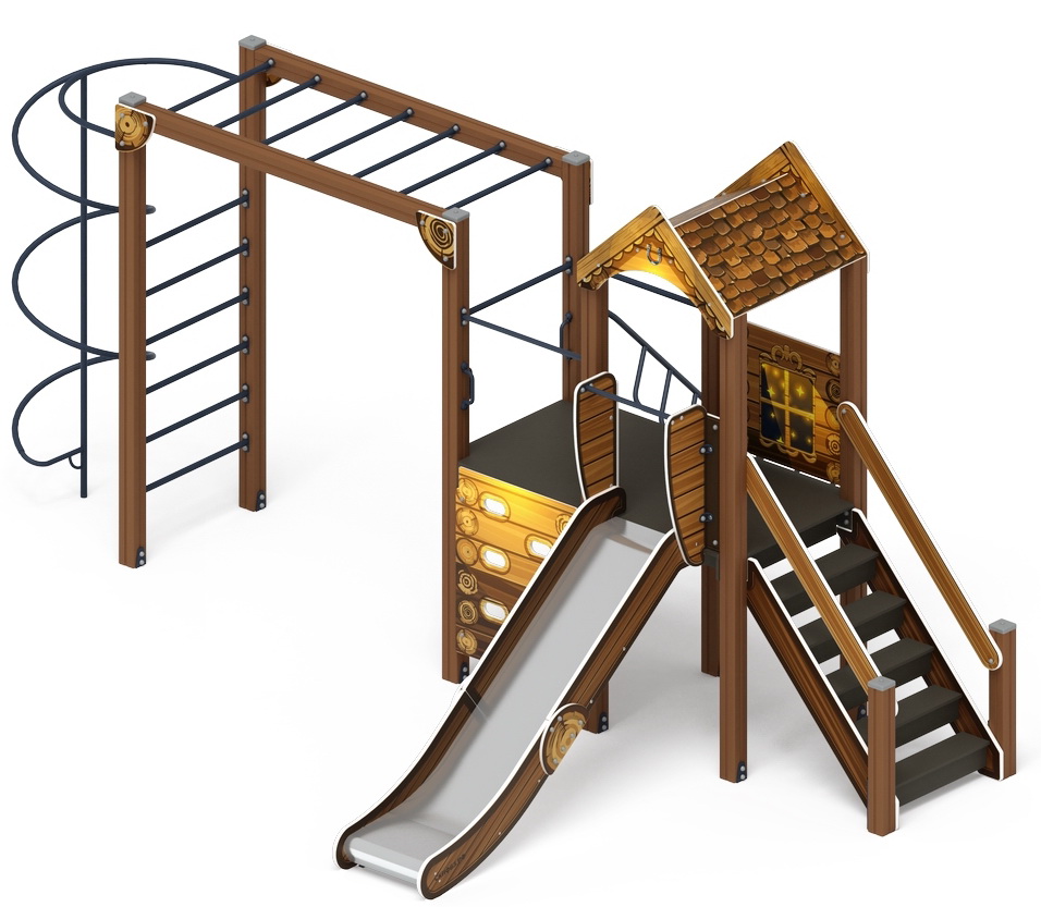 ИГРАЙТЕ С НАМИ (Эко) детский игровой комплекс ДИК 2.01.1.08-02 (Н=1200)