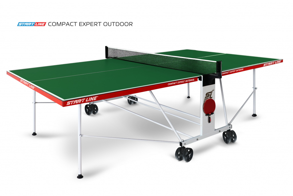 Теннисный стол START LINE Compact Expert Outdoor Green с сеткой