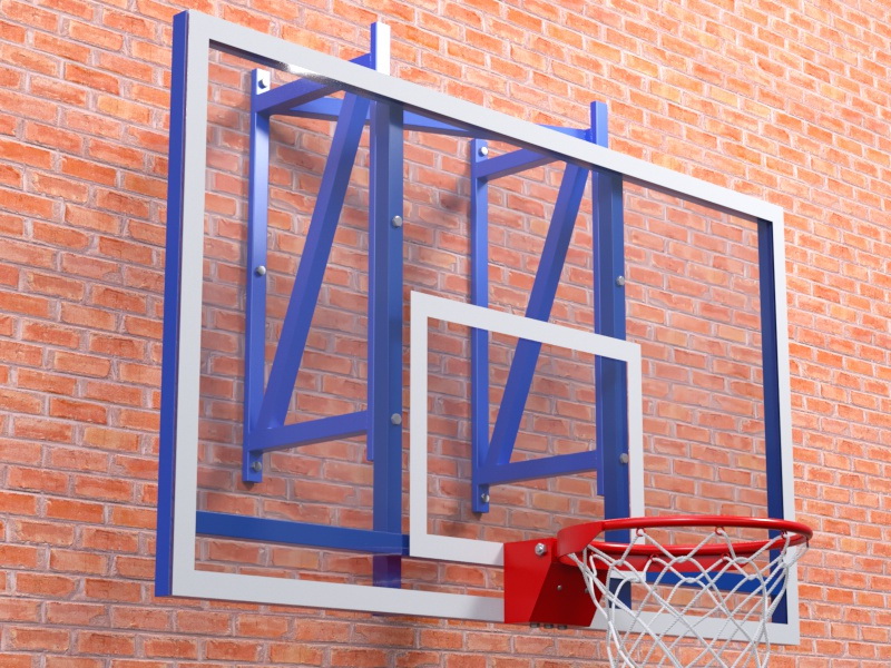 Ферма с игровым щитом из оргстекла 10 мм с регулировкой высоты и массовым кольцом (01.2008)