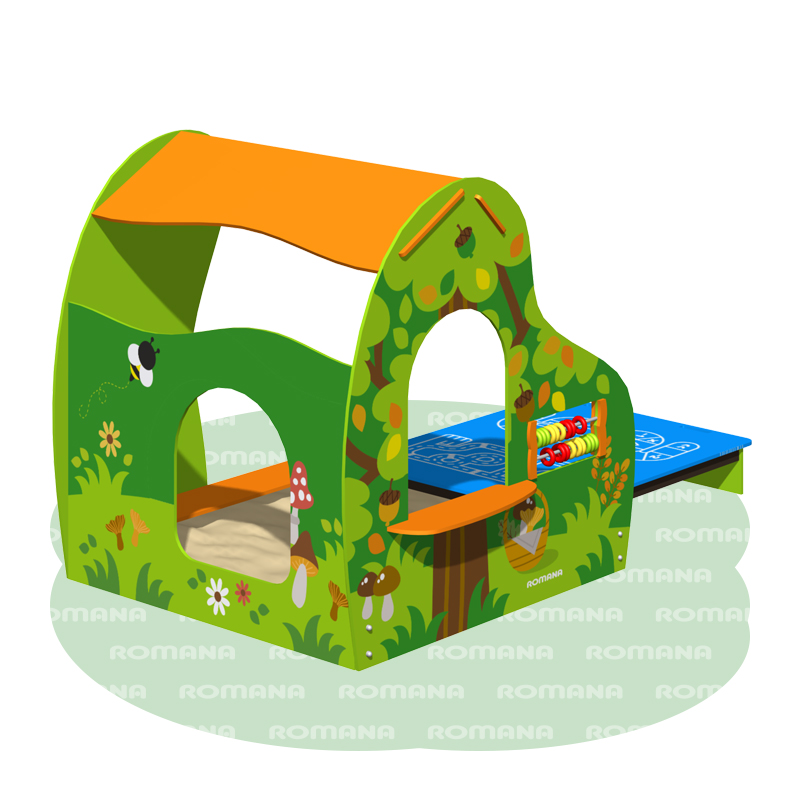 Песочница Домик с крышкой + принты "дорога", "игра-ходилка" «Romana 109.36.00»