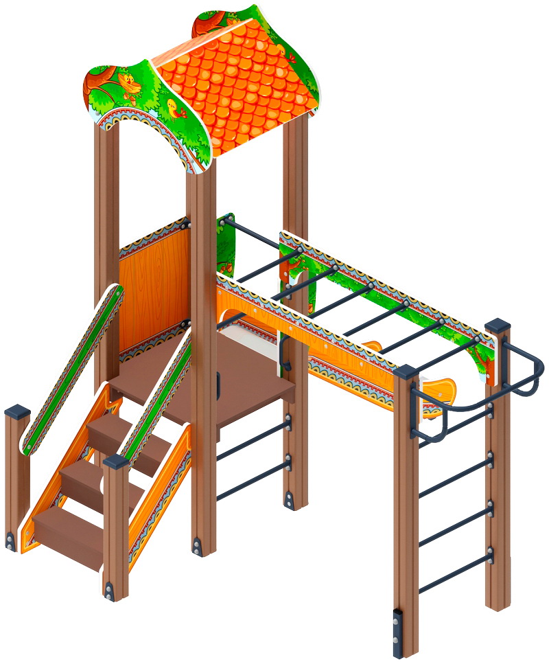 ПОЛЯНКА детский игровой комплекс ДИК 1.16.05-01 (H=750)