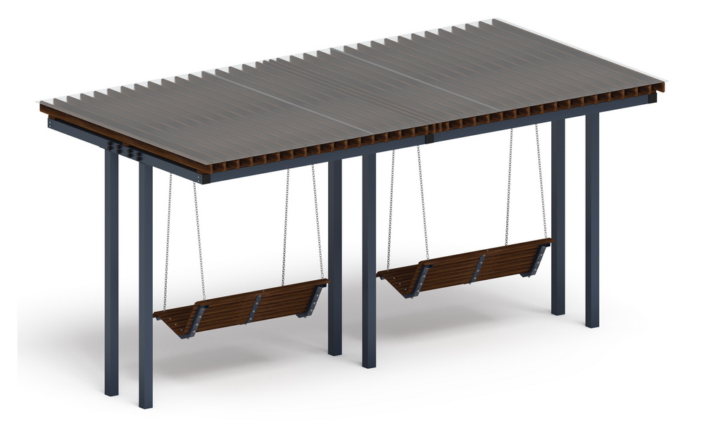 Пергола Тент с качелями (прямая) МФ 78.04.02 /с поликарбонатом/