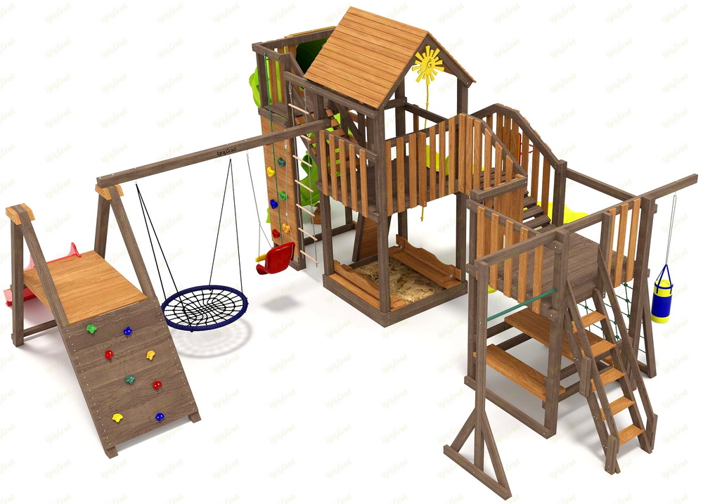 Детская площадка IgraGrad Панда Фани Мостик 2 с трубой 2,1м