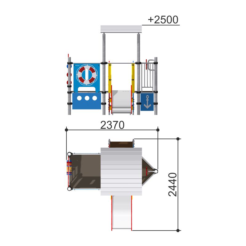 Игровой комплекс Кораблик с горкой «Romana 111.10.00»