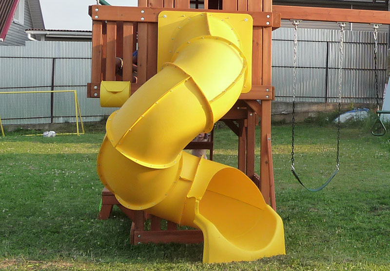 Детский деревянный игровой комплекс ПАНОРАМА с винтовой трубой