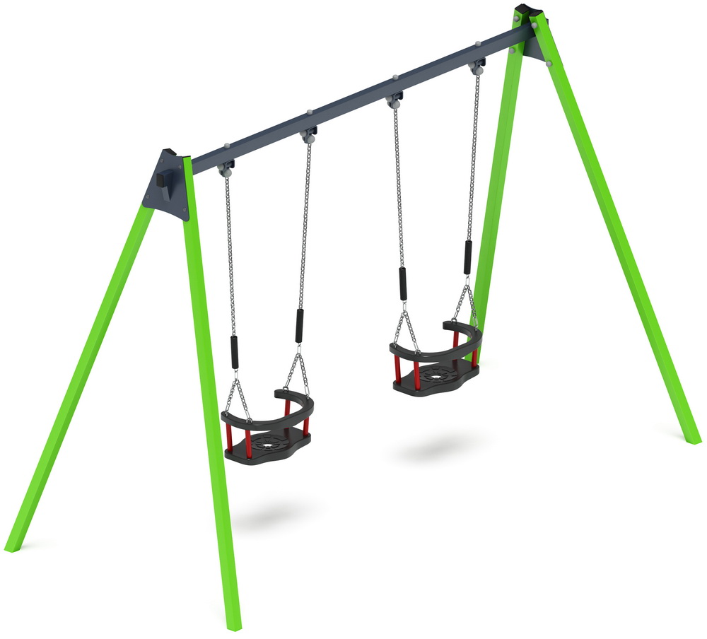 Качели М2 двойные металл ИО 12.М.01.01.03-02 (зеленый)