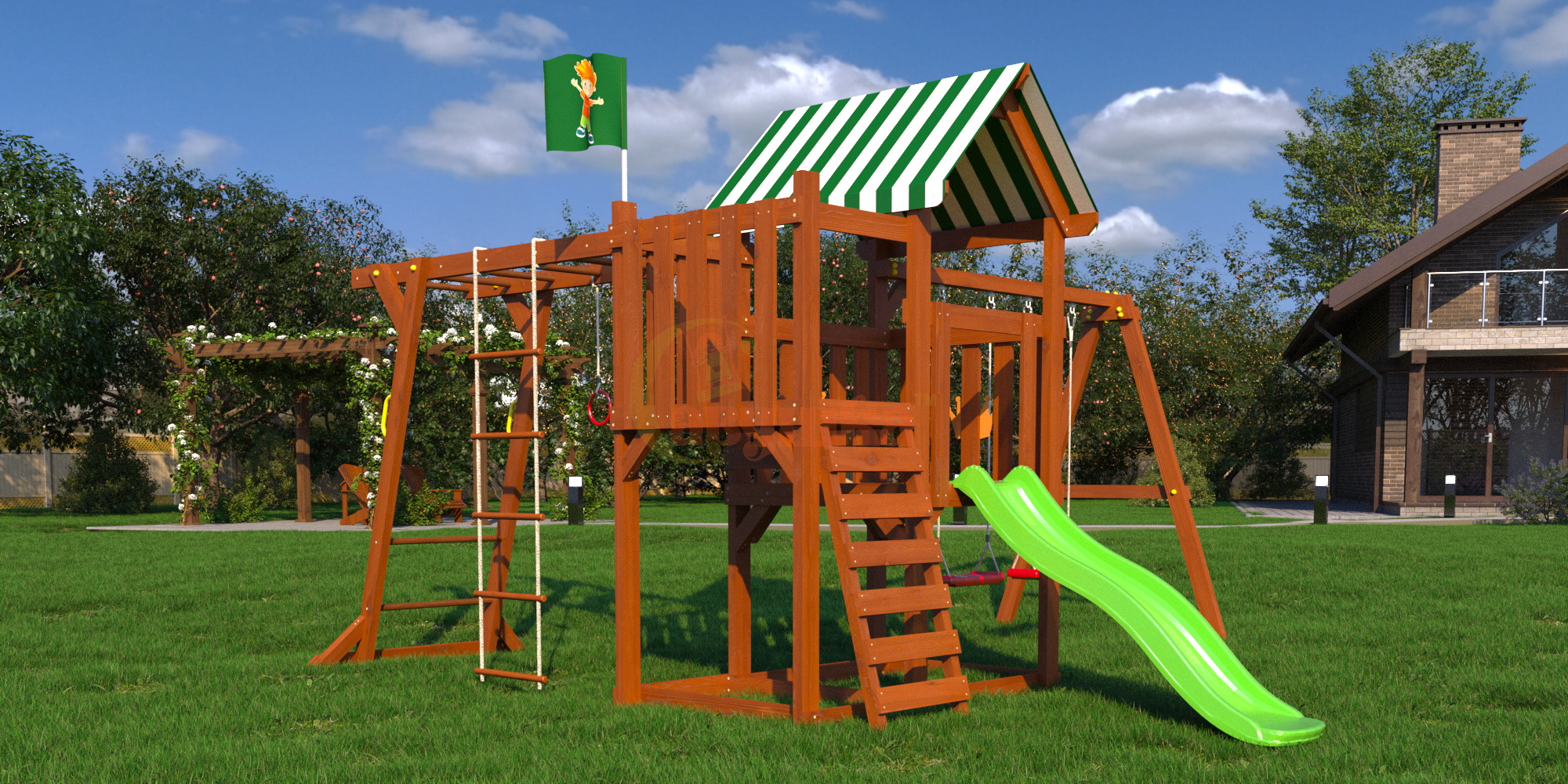 Детская площадка Савушка TooSun 4 (горка 1,7 м)