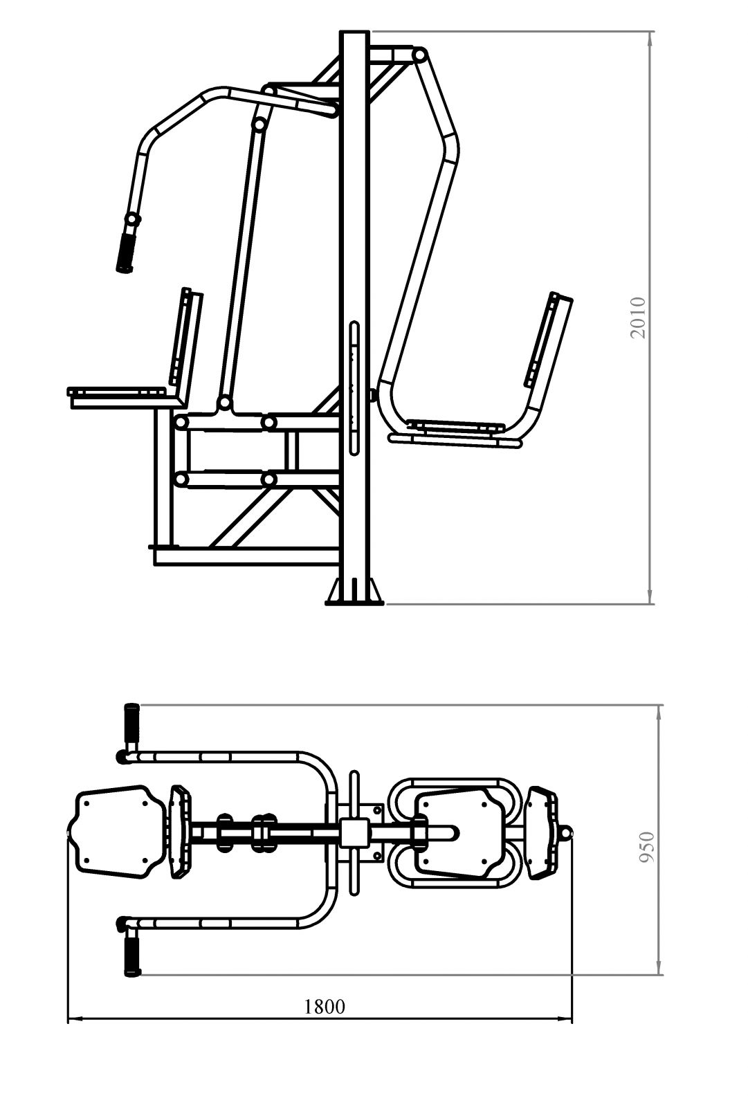 Тренажер уличный Жим ногами + Жим от груди Air Gym YT91