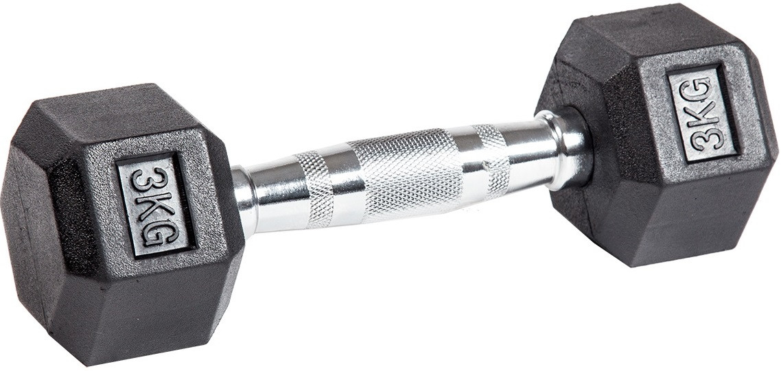 Гантель гексагональная обрезиненная 3 кг