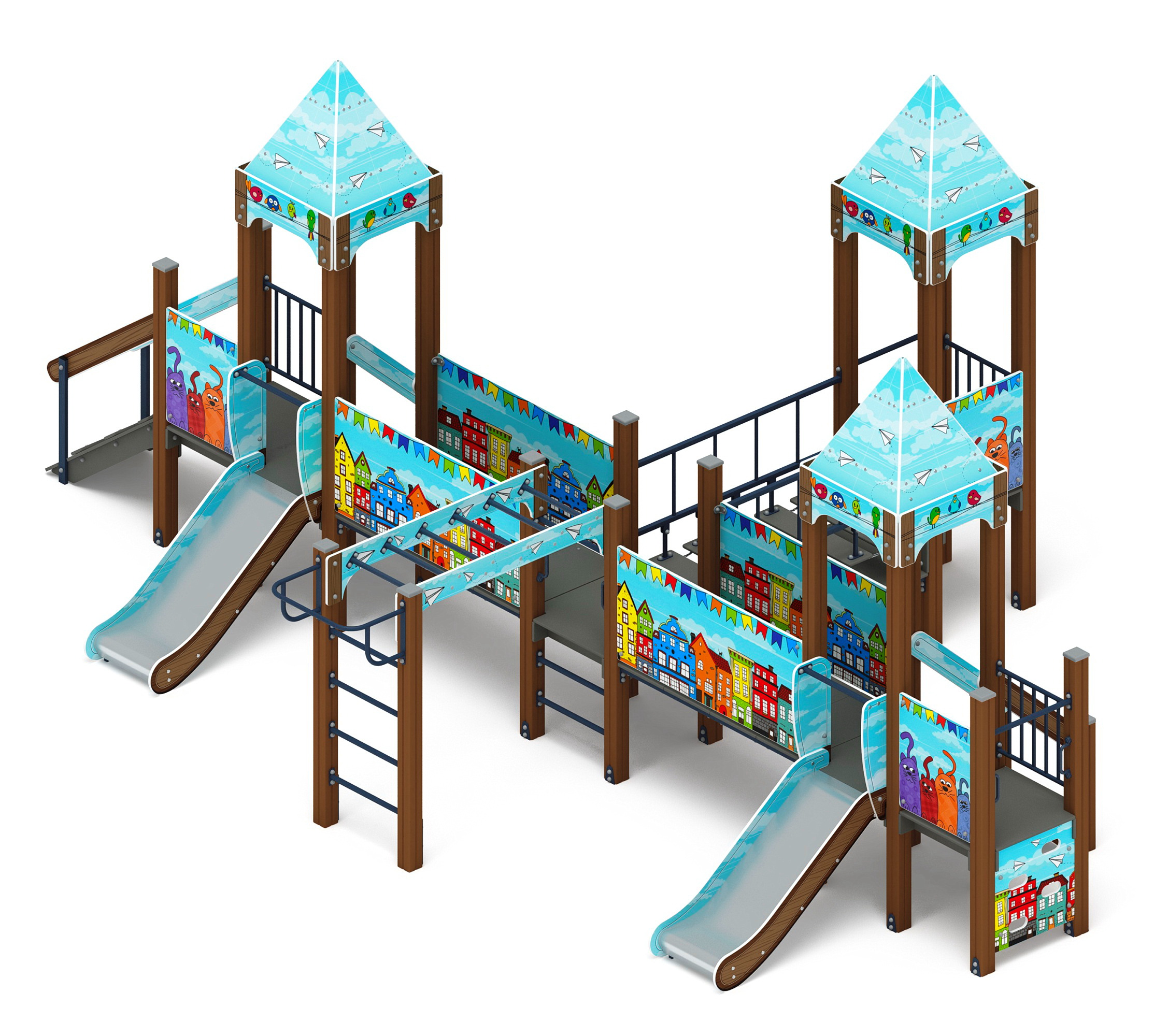 КОРОЛЕВСТВО (Коты) детский игровой комплекс ДИК 1.15.05-21 (H=750)