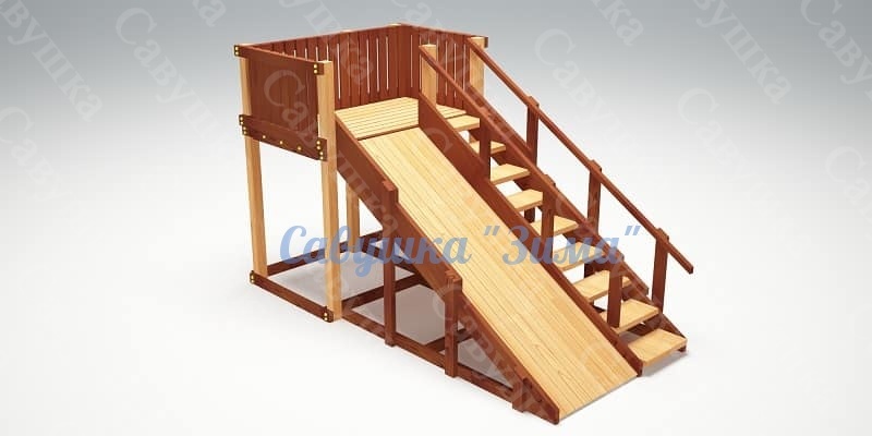 Зимняя деревянная игровая горка Савушка "Зима" - 4