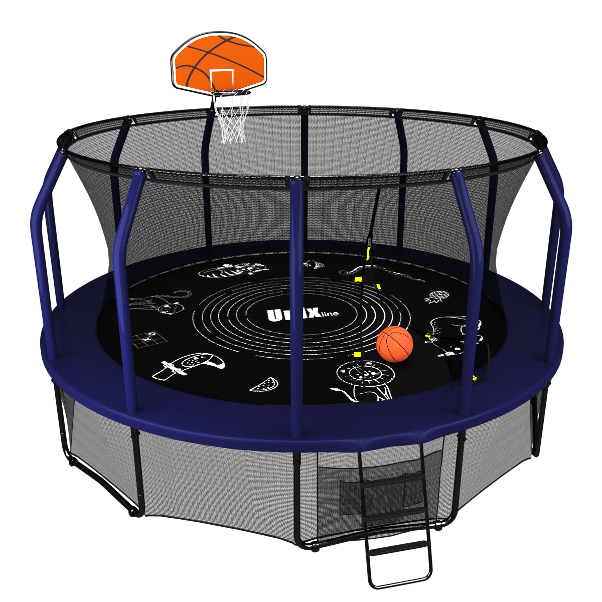 Батут UNIX line SUPREME GAME 12 ft + Basketball