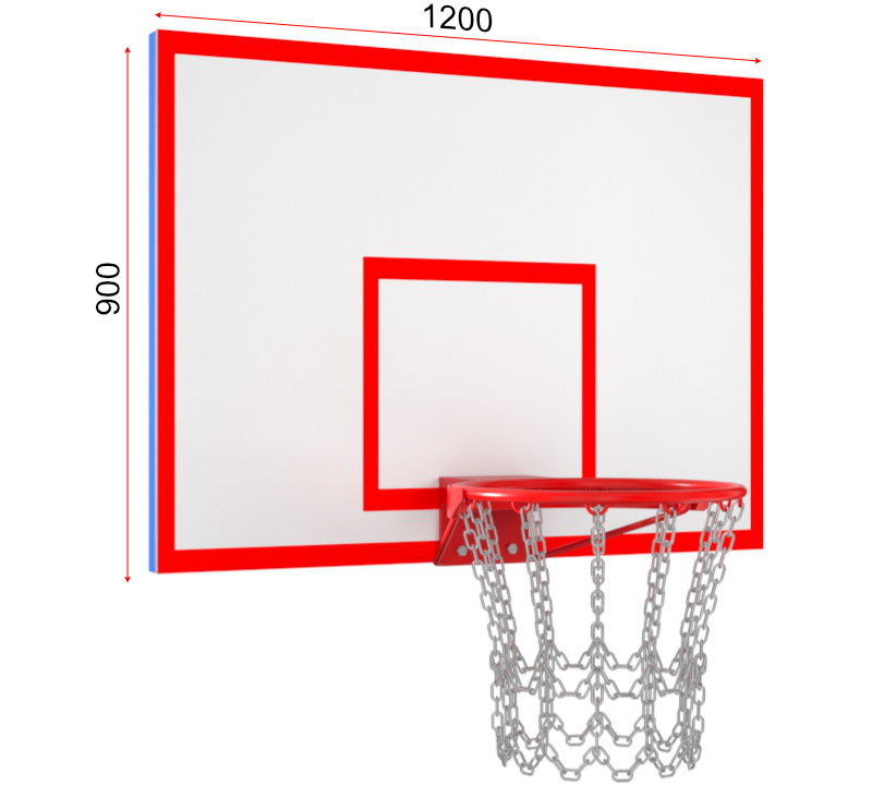 Тренировочный антивандальный щит с антивандальным кольцом и цепью (01.913)
