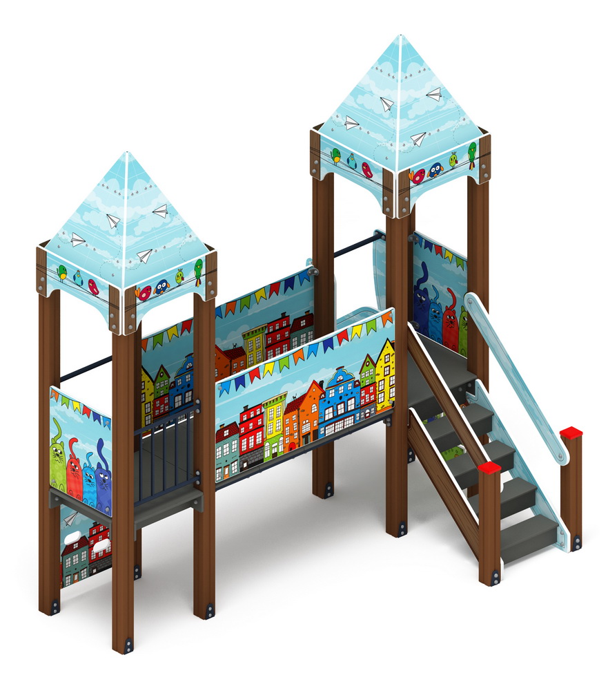 КОРОЛЕВСТВО (Коты) детский игровой комплекс ДИК 1.15.06-21 (H=900)