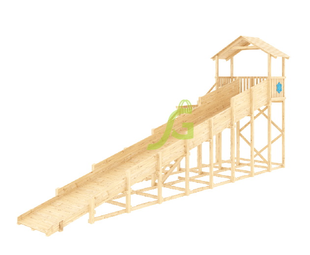 Зимняя горка IgraGrad Snow Fox (Домик), скат 10 м, без окраски