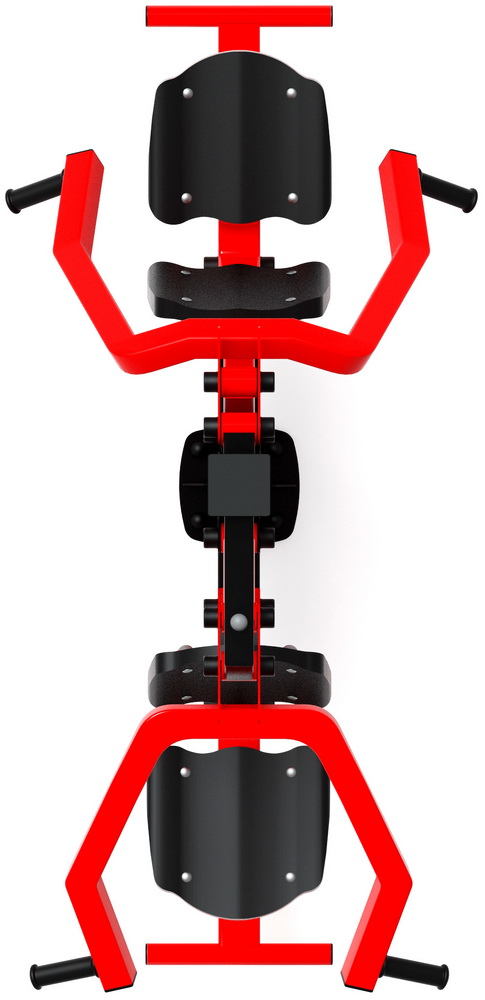 Уличный тренажер ТЯГА ВЕРХНЯЯ+ЖИМ ОТ ГРУДИ (красный) СТ 027-11