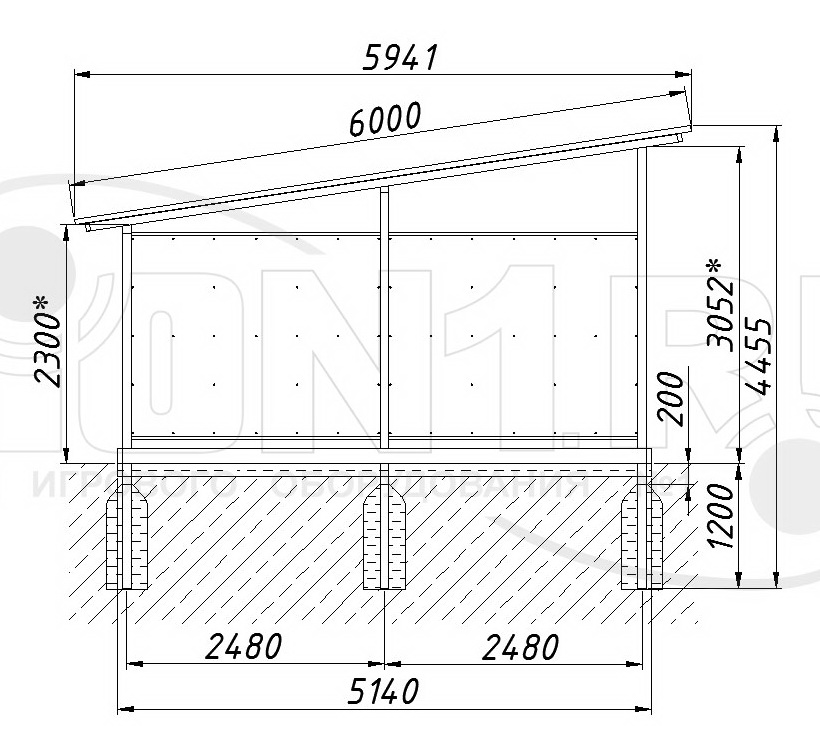 Навес ZION теневой ТНПО 5.8 (ТН055)