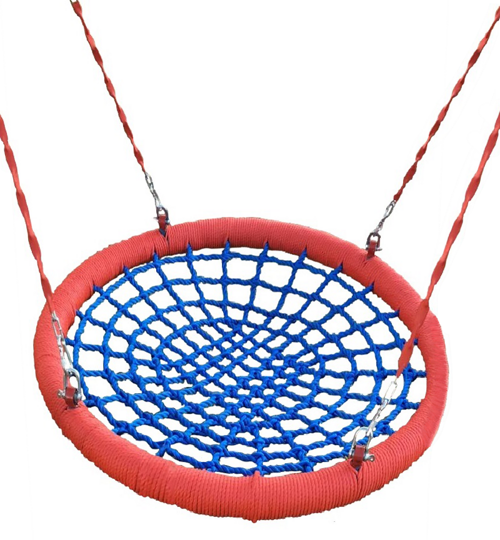 Качели-гнездо ХИТ 100 см с толстым ободом и толстой сеткой, на цепях и подшипниках