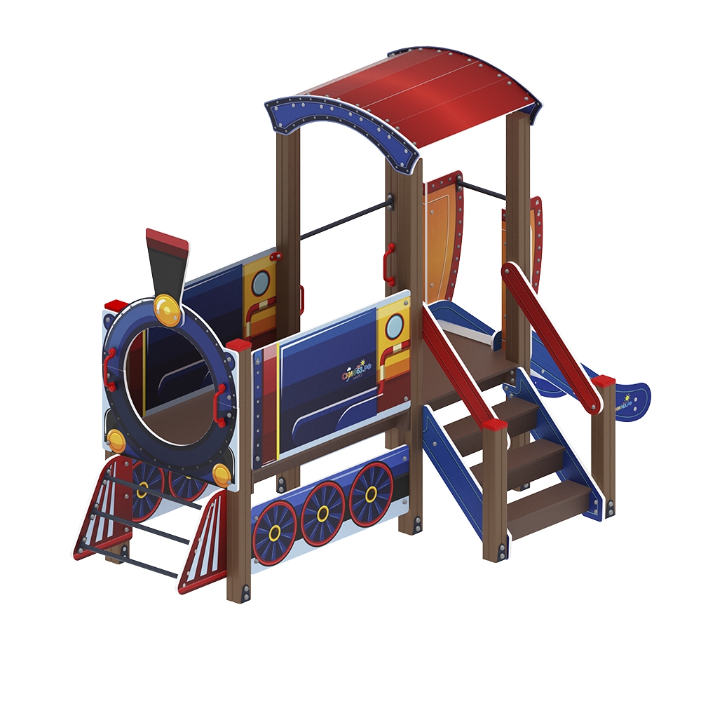 ПАРОВОЗИК детский игровой комплекс ДИК 1.03.5.01-01 (H=750)