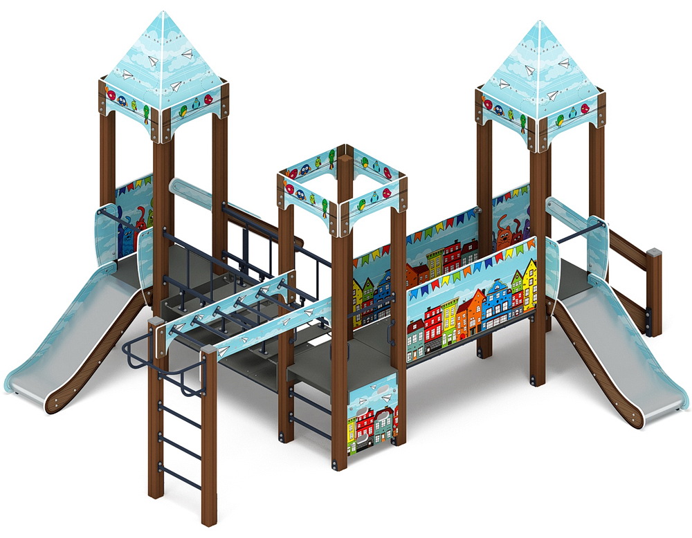 КОРОЛЕВСТВО (Коты) детский игровой комплекс ДИК 1.15.08-21 (H=750)