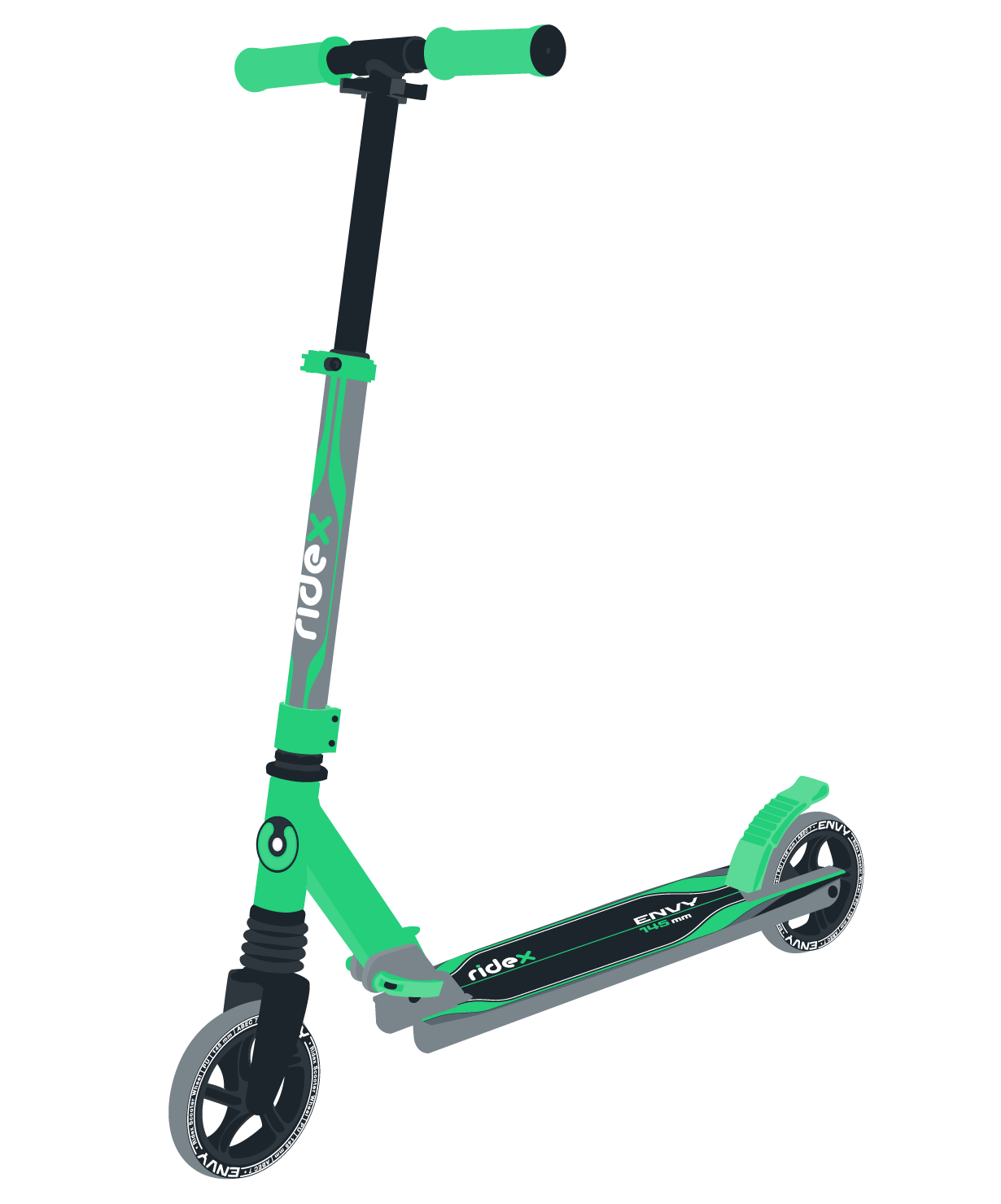 Самокат 2-колесный Envy 145 мм, зеленый