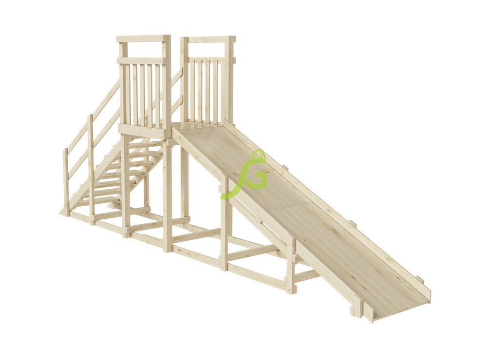 Зимняя деревянная горка, скат 4 метра