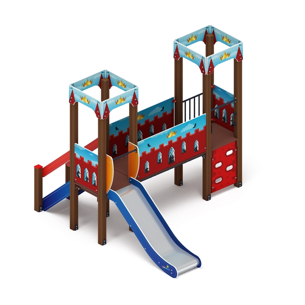 КОРОЛЕВСТВО (красное) детский игровой комплекс ДИК 1.15.06-03 (H=900)