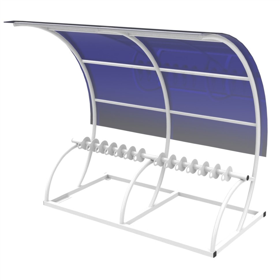 Парковка для самокатов Лотос с навесом на 14 мест