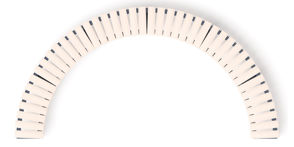 Модульная скамья радиальная (беленый дуб) МФ 42.01.24-01