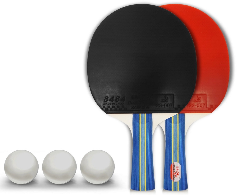 Набор для настольного тенниса DOUBLE FISH CK-236A: 2 ракетки, 3 мяча, чехол