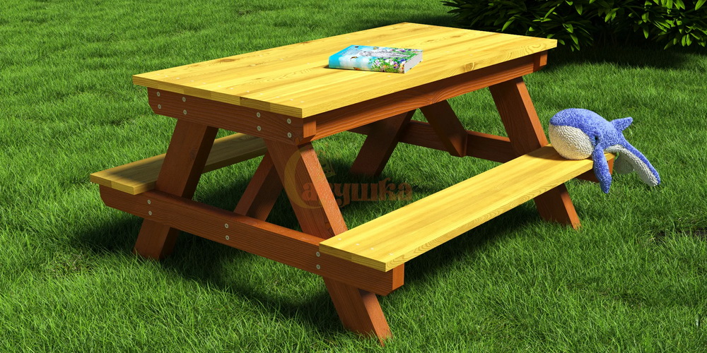 Столик с лавочками отдельностоящий Савушка