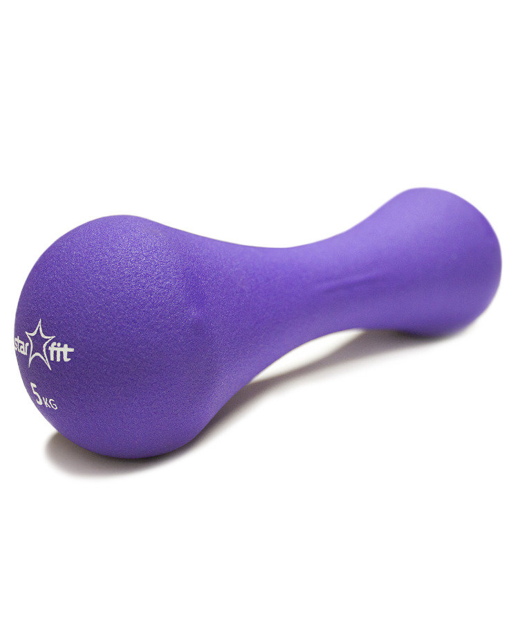 Гантель неопреновая STARFIT DB-202 5 кг, фиолетовая (1 шт.) 1/4