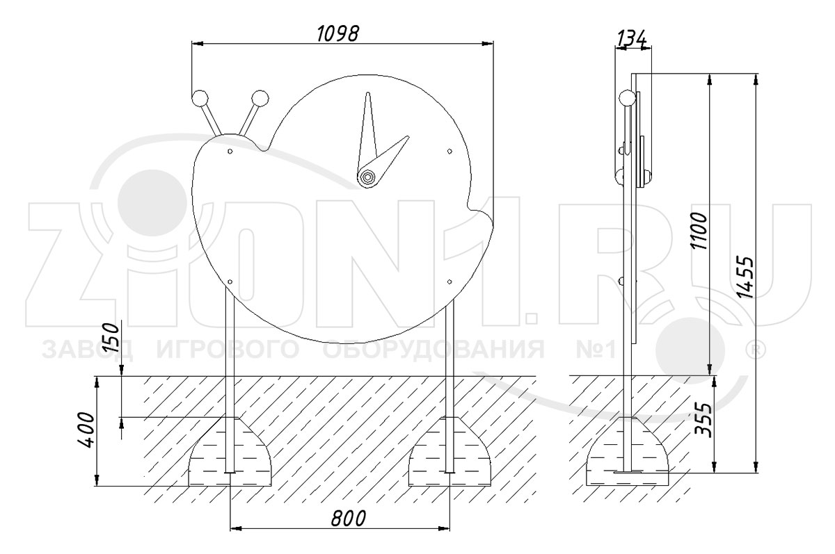 Игровая панель ZION Часы-улитка (ИМ039)
