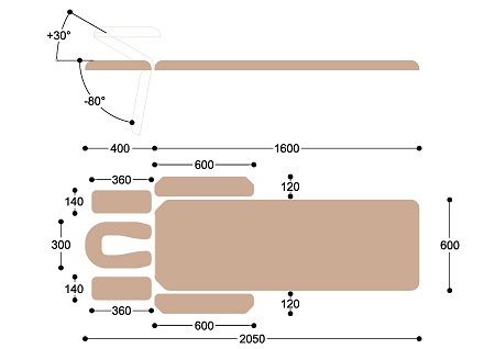Массажный стол c электроприводом Heliox X102