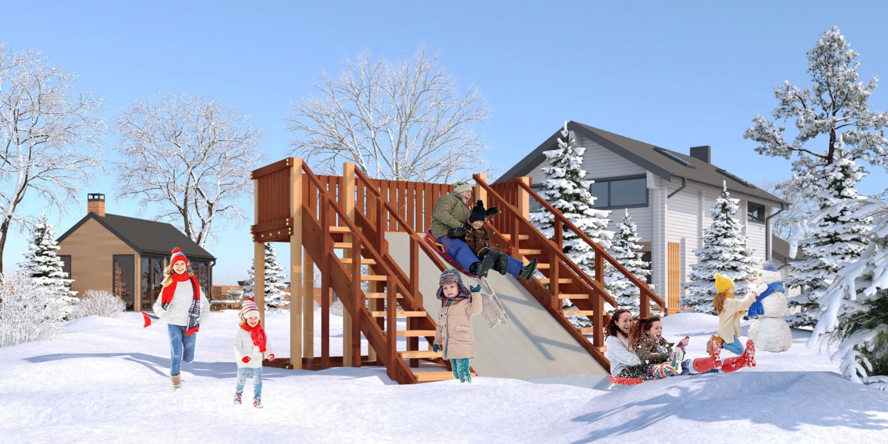 Зимняя горка ЗИМА 4 Савушка (скат 3 м)