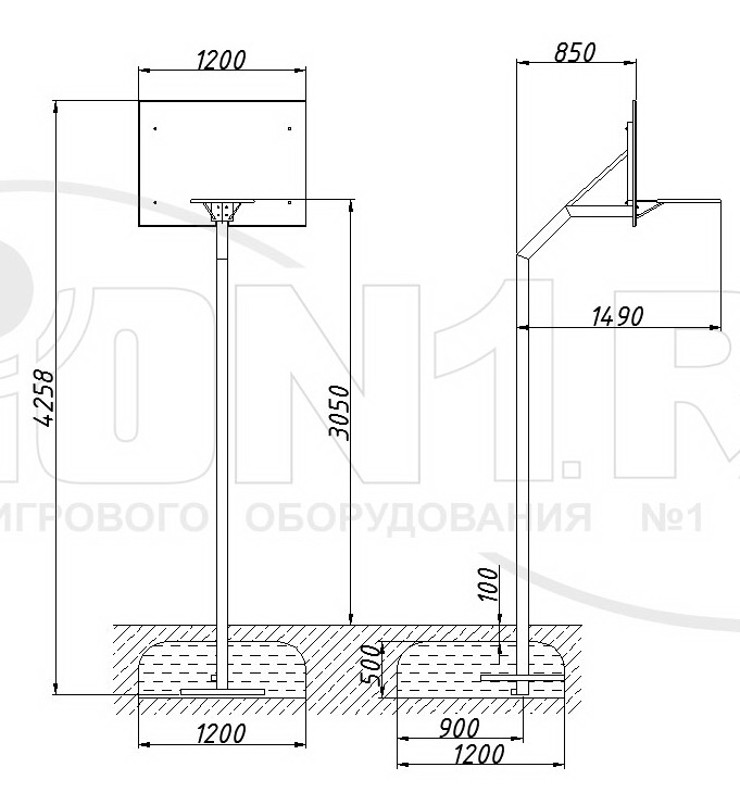 Стойка баскетбольная ZION М1 (СЭ029)