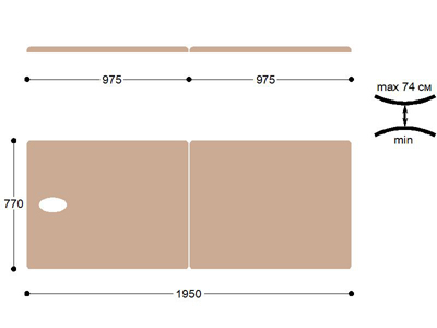 Складной металлический массажный стол М195