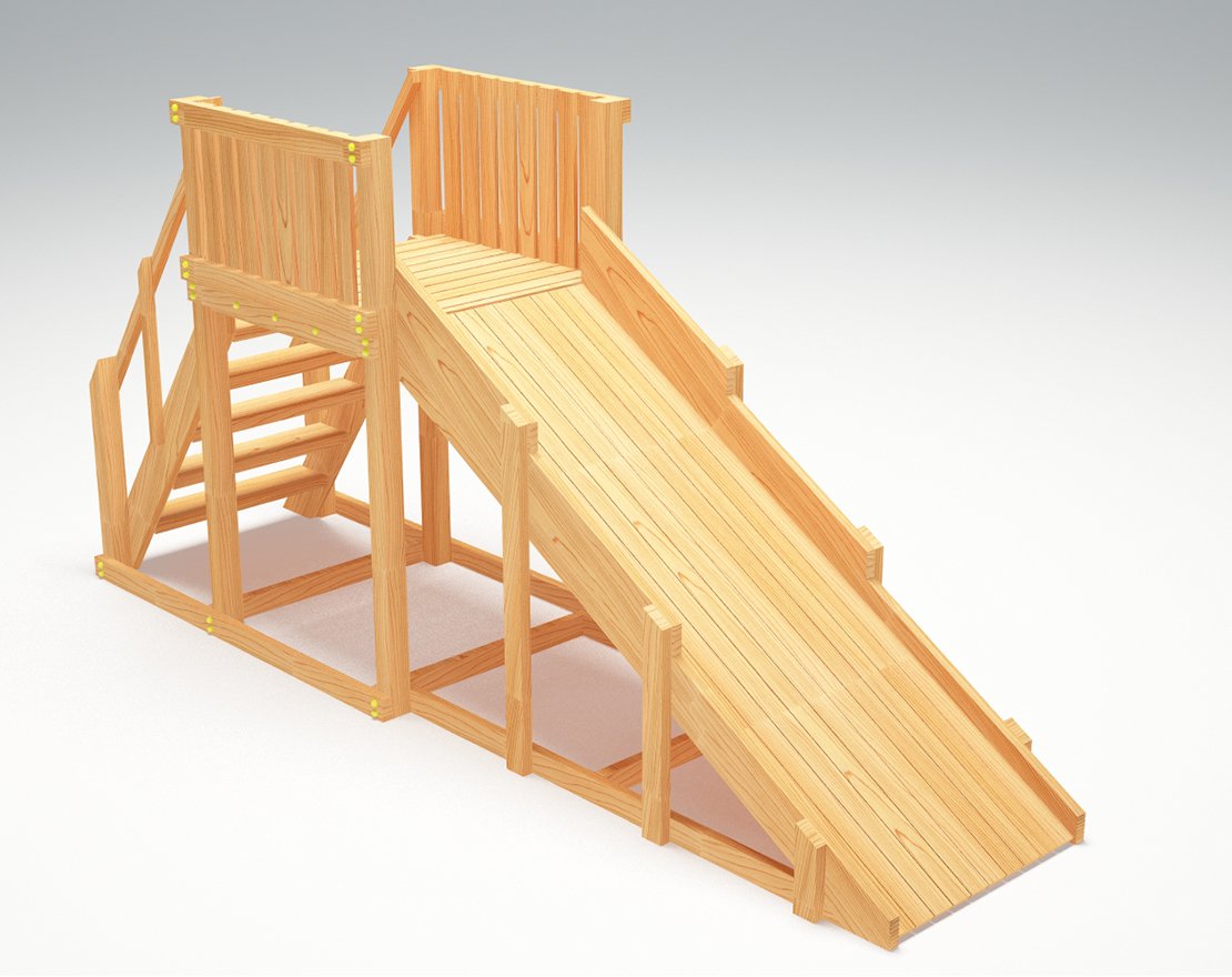 Зимняя горка ЗИМА WOOD-2 Савушка (скат 3 м)