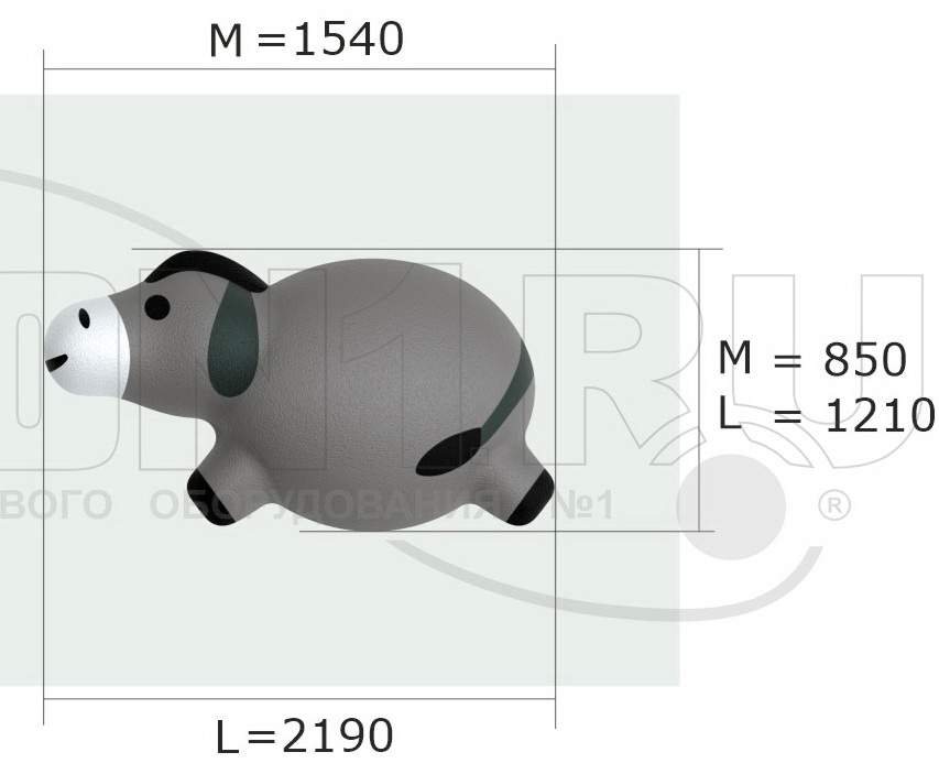 Резиновая фигура ZION Ослик (для парков и детских площадок)