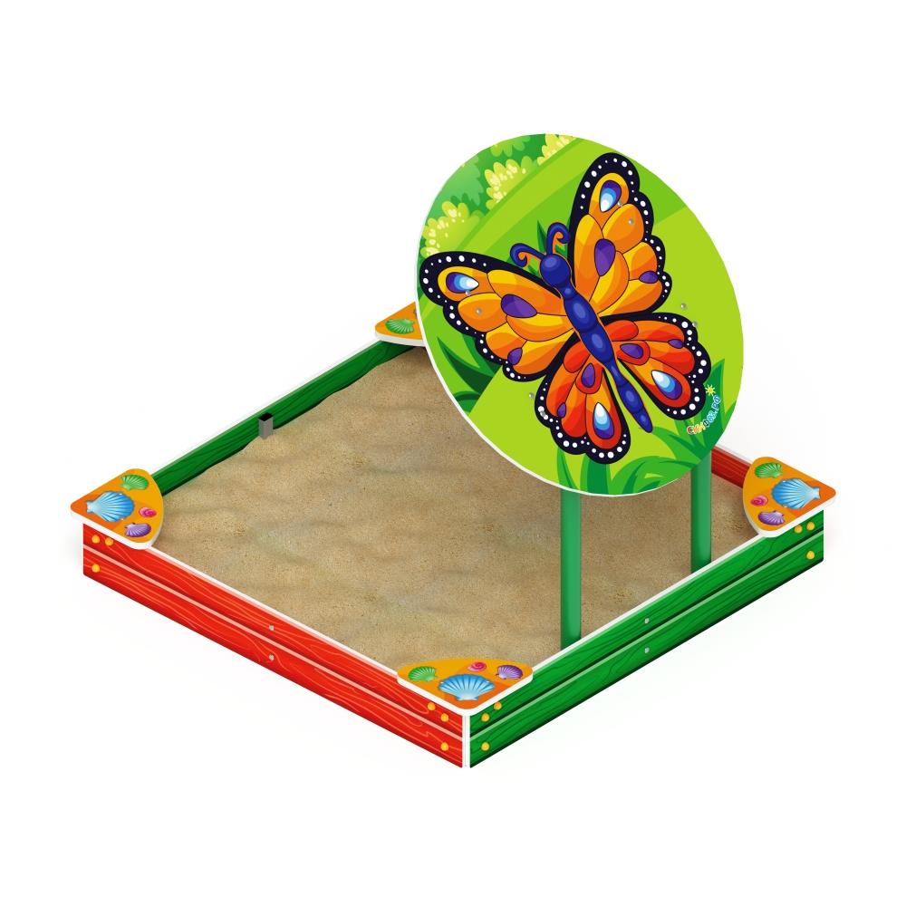 БАБОЧКА песочница средняя с навесом (ракушки) ИО 5.01.09-01