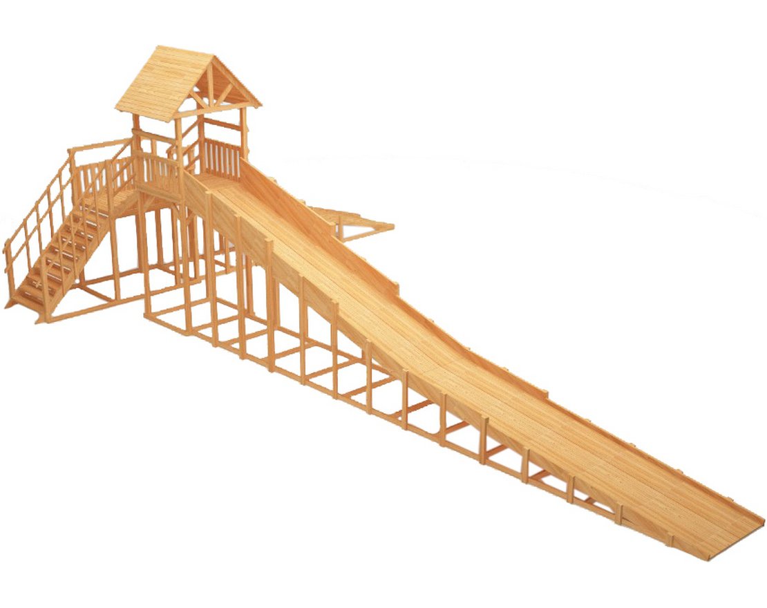 Зимняя горка ЗИМА WOOD-10 Савушка (скаты 6 и 12 м)