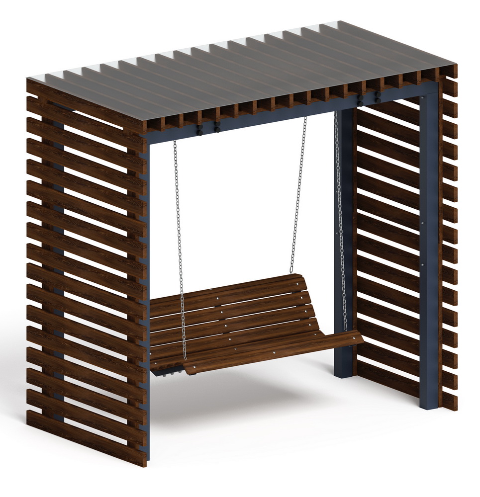 Пергола с качелями МФ 78.01.02 /с поликарбонатом/