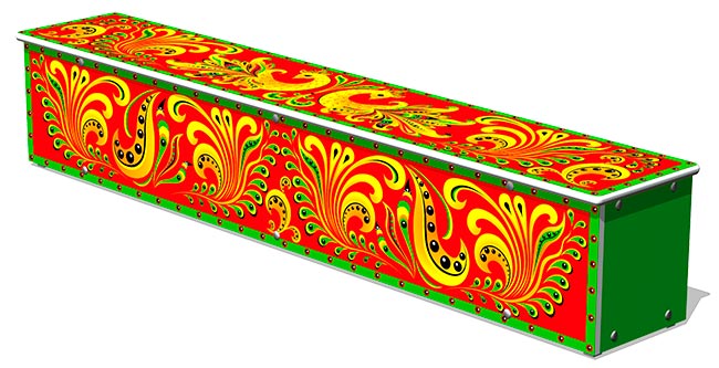 Ящик-скамья ZION для теневых навесов Хохлома