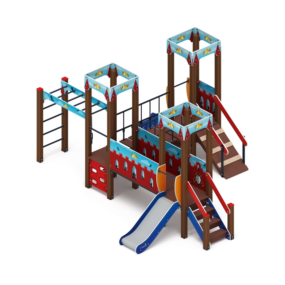 КОРОЛЕВСТВО (красное) детский игровой комплекс ДИК 1.15.08-03 (H=750)