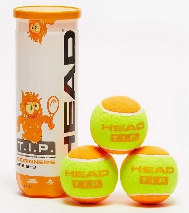 Мяч теннисный HEAD T.I.P Orange, нат. резина, фетр (11.402)