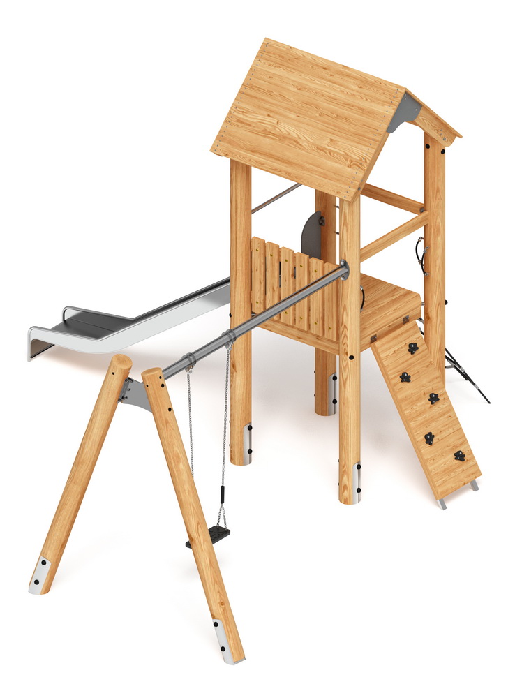 Игровой комплекс с качелями (Лиственница) H-1400 ДИК 2.24.03-01.Л