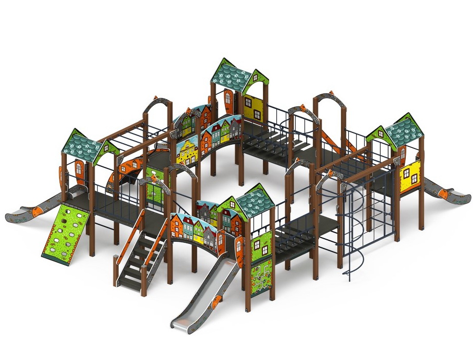 ОСТРОВ ДЕТСТВА (Город) детский игровой комплекс ДИК 2.01.8.01-01 (H=1200)
